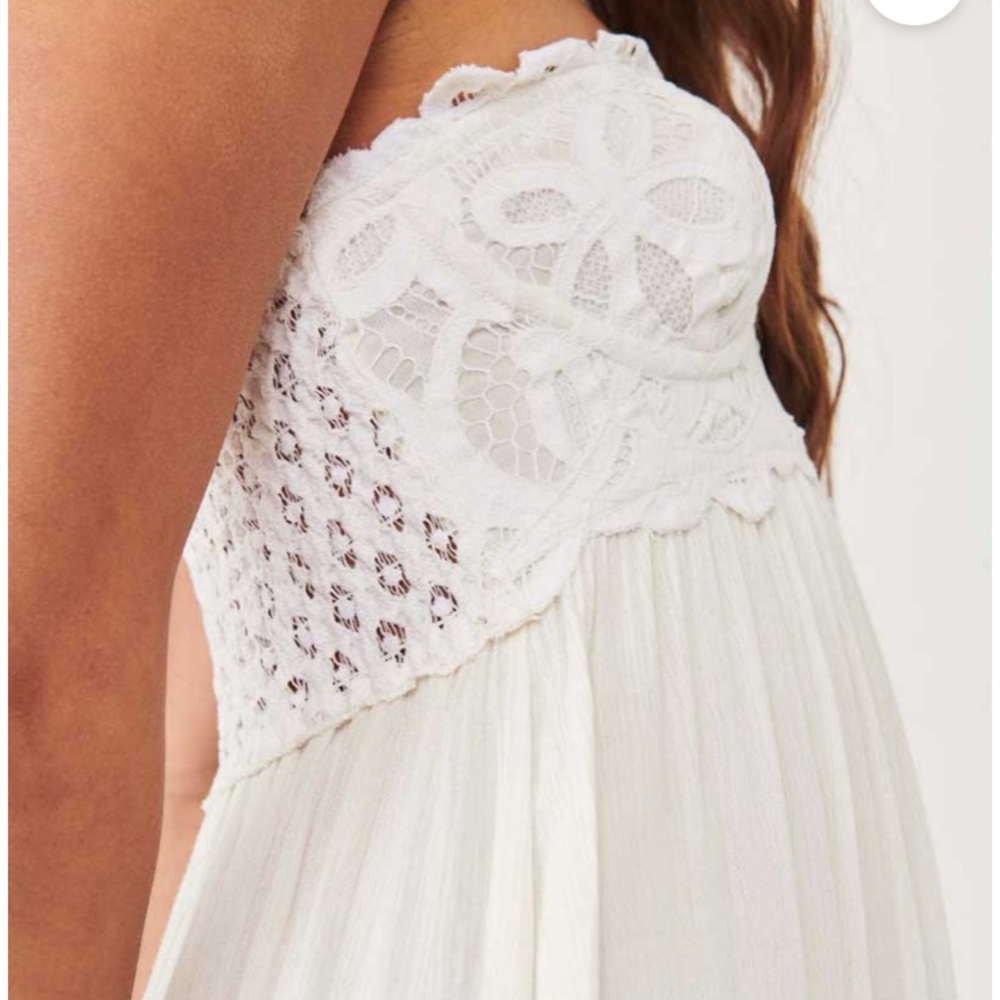 Strapless corset dress Free People white boho dress maxi dress open back - Picture 3 of 16